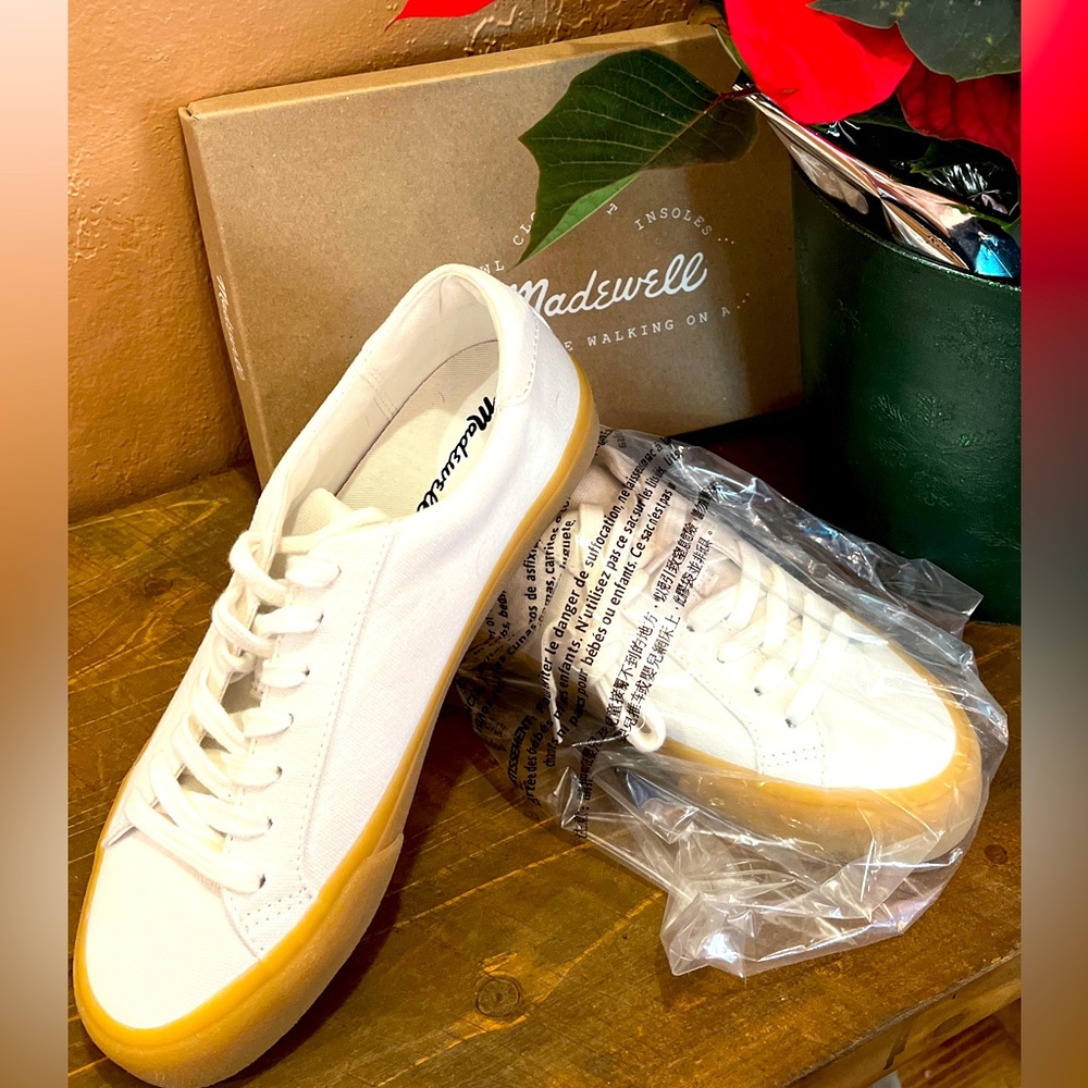 🇺🇸Madewell Women's Sidewalk Low-Top Sneakers in Monochrome Canvas